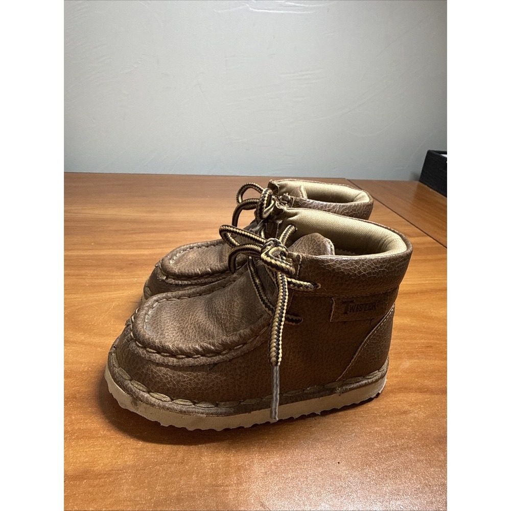 Twister Western Cowboy Shoes Boys Aiden Chukka Boots Brown Sz 5 Little Kid